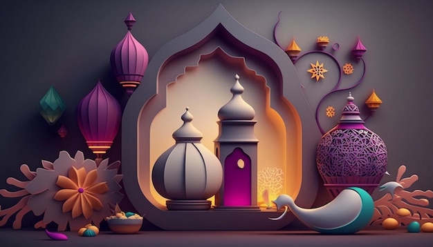 Illustration of Ramadan mubarak Ramazan eid ul fitr eid ul adha background and wallpaper