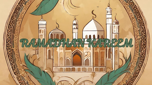 Illustration of Ramadhan Kareem banner background