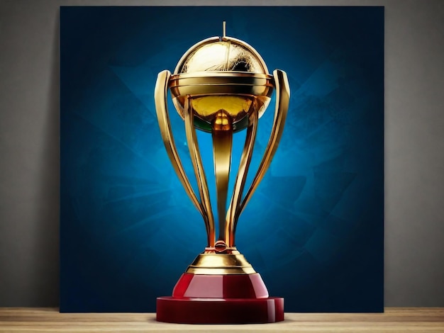 illustration of Realistic Golden Cup Trophy for Cricket