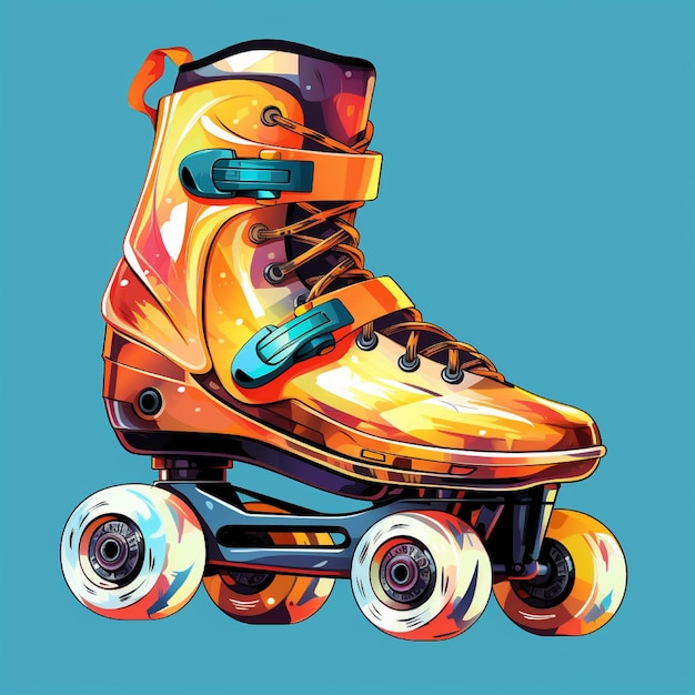 Illustration of roller skates isolated background