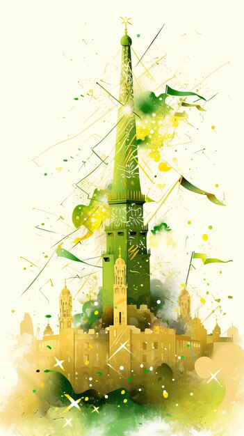 Photo illustration saudi arabia national day in yellow