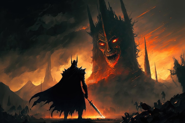 Illustration of the Sauron Battle Concept Art