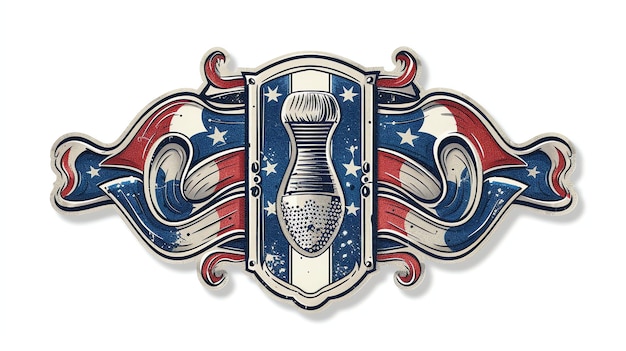 An illustration of a shaving brush with an American flag design