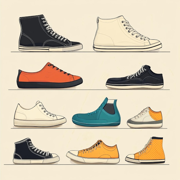 Photo an illustration of the shoe size chart for bowling shoes including different size options