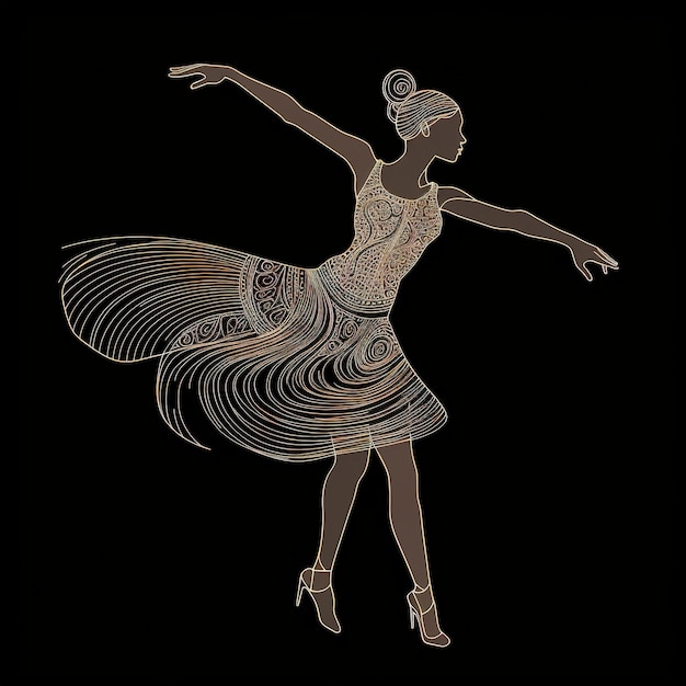 An Illustration of a silouette of a Woman Dancin