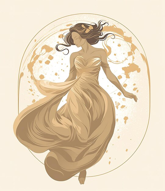 An Illustration of a silouette of a Woman Dancin