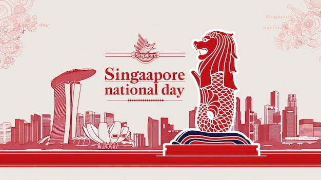 illustration for Singapore national day9th august