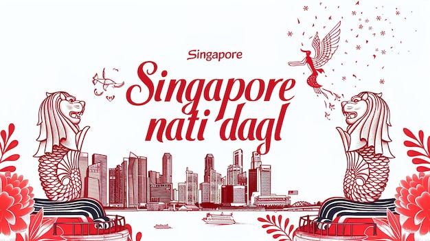 illustration for Singapore national day9th august