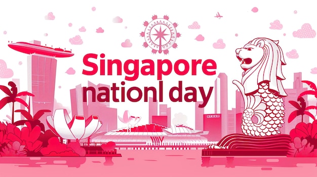 illustration for Singapore national day9th august