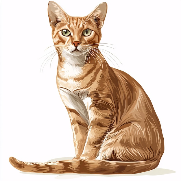 Photo illustration of singapura cat on white background