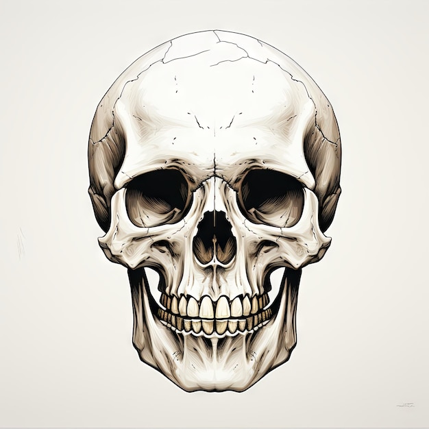 An illustration of a skull art design