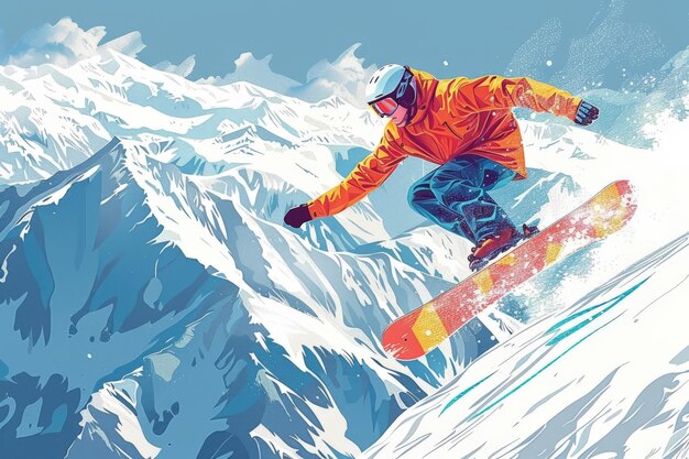 illustration snowboarder