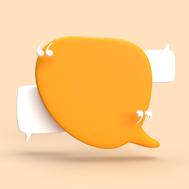 Illustration of speech bubble 3D render minimal concept