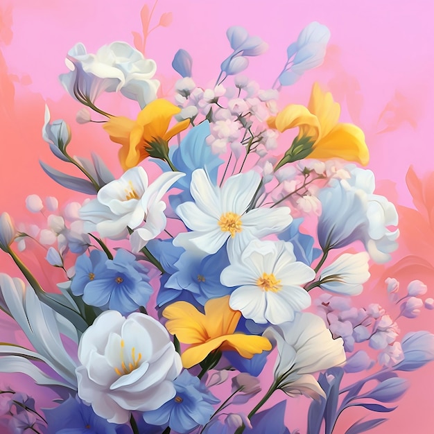 Illustration of spring flowers Generative AI