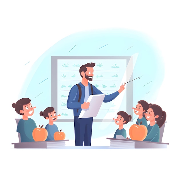 Photo illustration of a teacher teaching the students