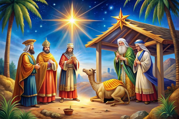 Photo illustration of traditional christian christmas