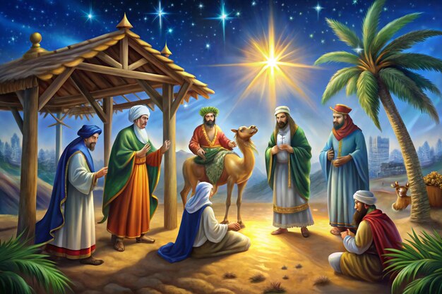 Photo illustration of traditional christian christmas