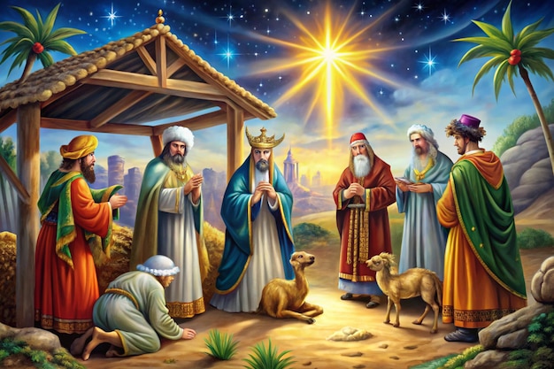 Photo illustration of traditional christian christmas