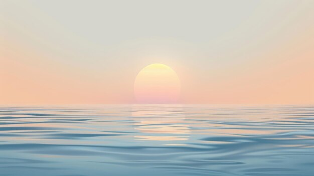 illustration of a tranquil seascape at sunrise