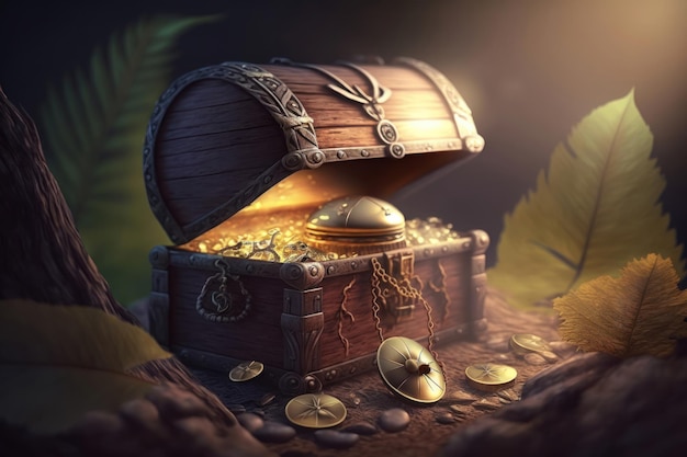 Illustration of a treasure chest AI Generation