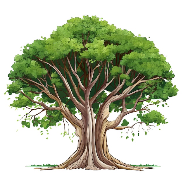 Illustration of Tree on white background Generative Ai