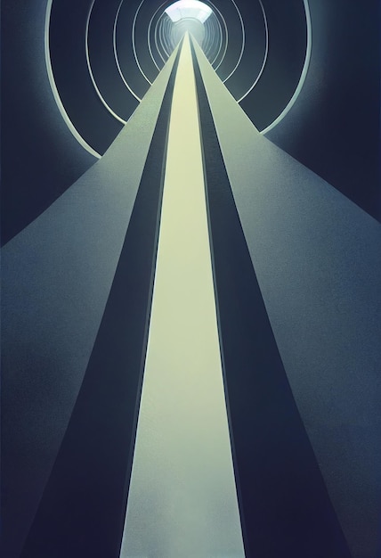 Illustration of the tunnel of time, futuristic vision, science and technology concept