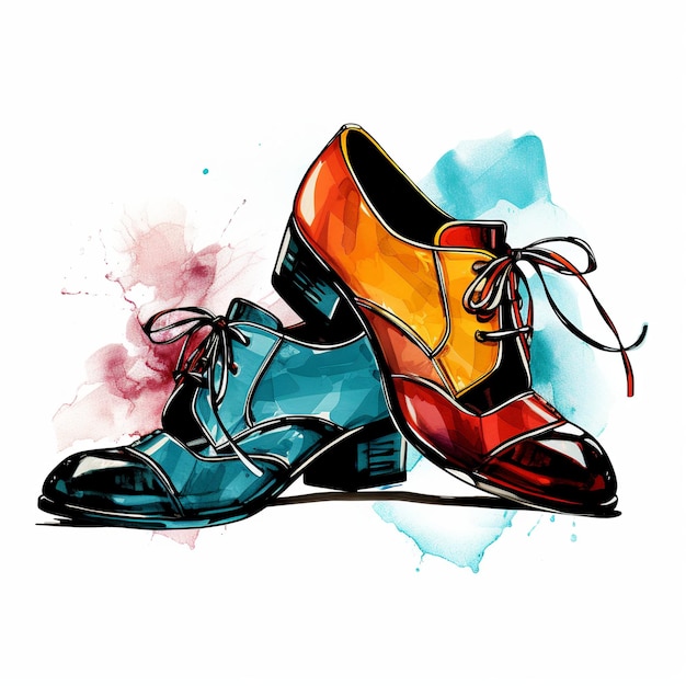 Photo illustration of two beautiful shoes illustration logo