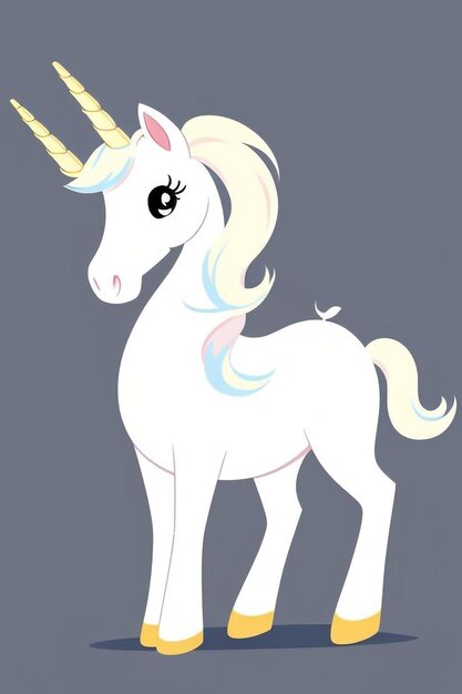 an illustration of a unicorn with a tail that says unicorn