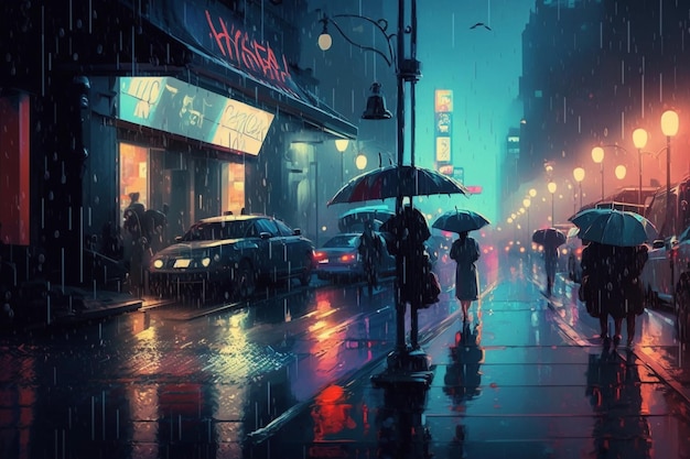 Illustration Urban Landscapes in Cartoon Style