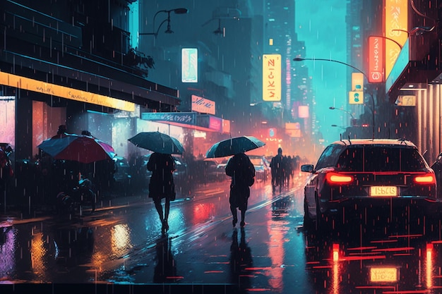 Illustration Urban Landscapes in Cartoon Style