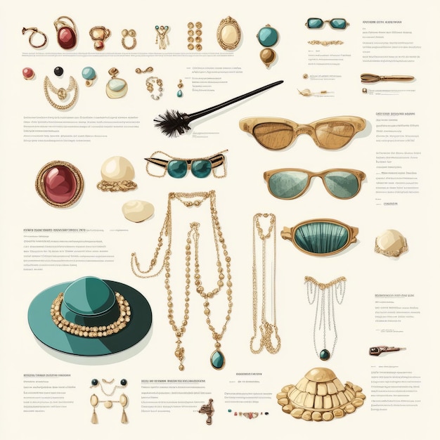 Photo illustration of a variety of fashion accessories with a vintage aesthetic