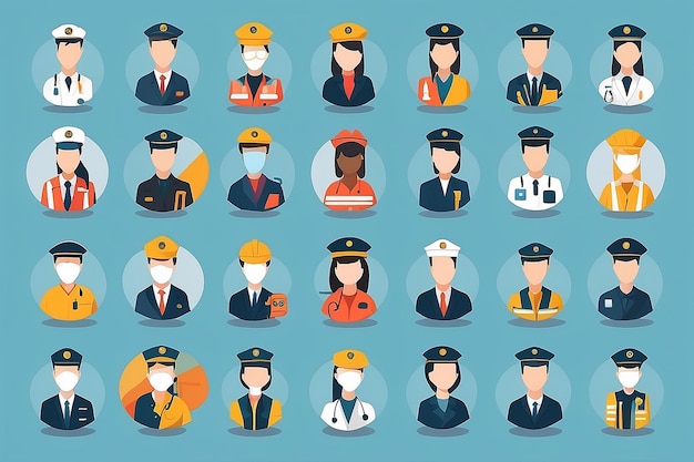 Photo illustration vector of various careers and professions