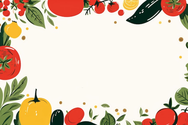 an illustration of vegetables and fruits on a white background