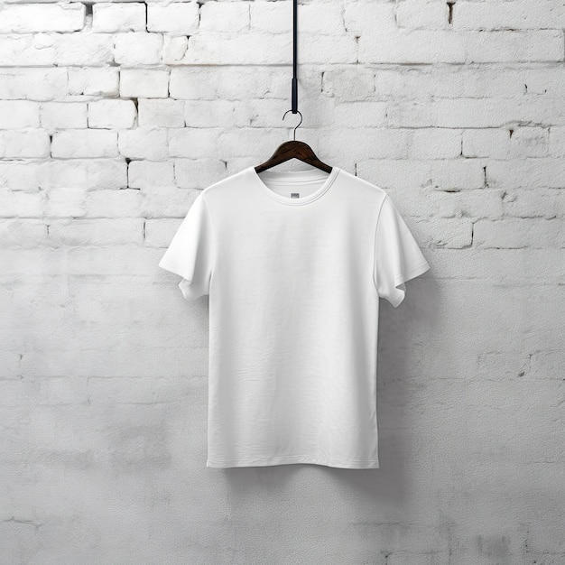 Illustration of a white plain tshirt mockup AI GeneratedxA