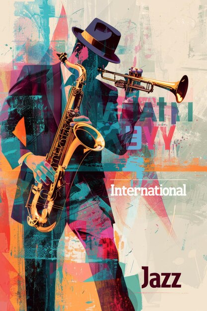 Photo illustration with text to commemorate international jazz day