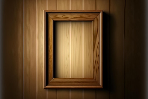 Illustration with a wooden vertical frame in raster