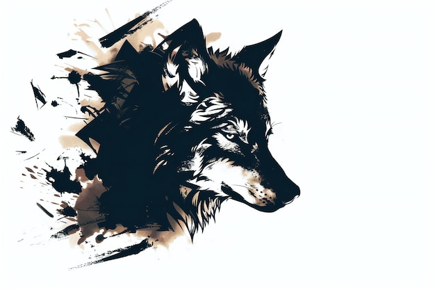 Illustration of wolf head in grunge style Vector illustration