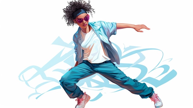 Photo illustration of a women dancing in cool