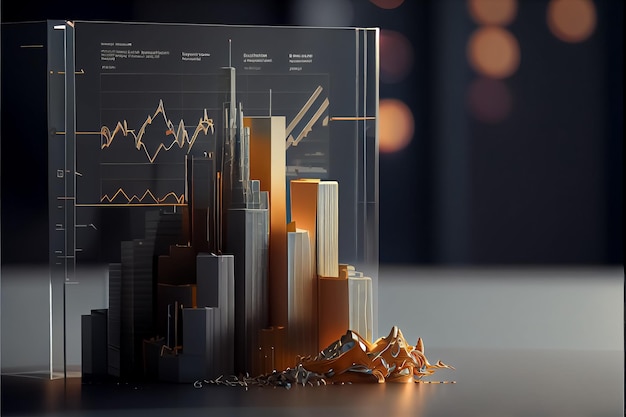 Illustration of World business graph or chart stock market or data exchange AI