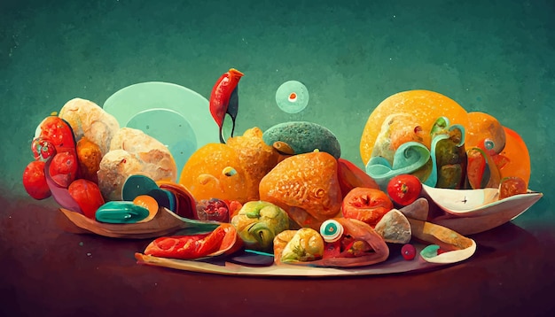 Illustration world food day concept