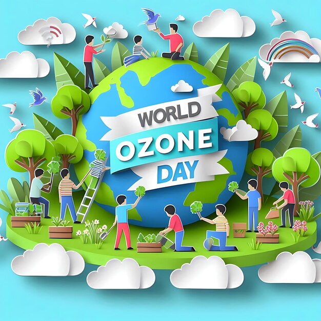 Photo illustration world ozone day background