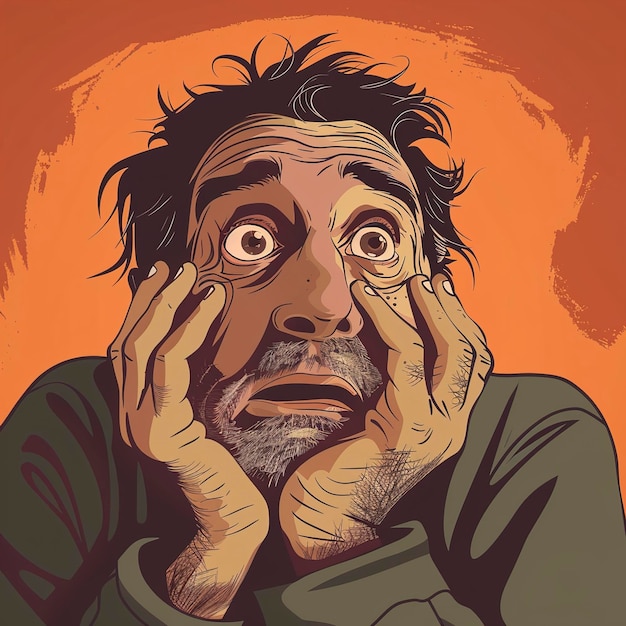 An Illustration of a worried man illustration