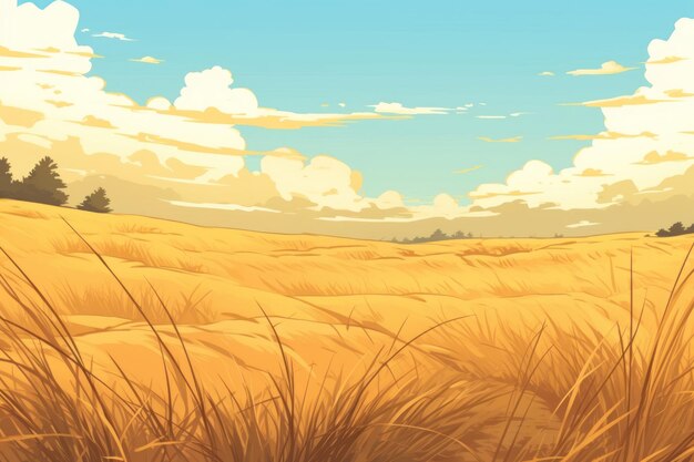 Photo illustration yellow grass landscape backgrounds grassland outdoors