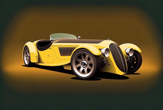 Illustration of a yellow sport automobile