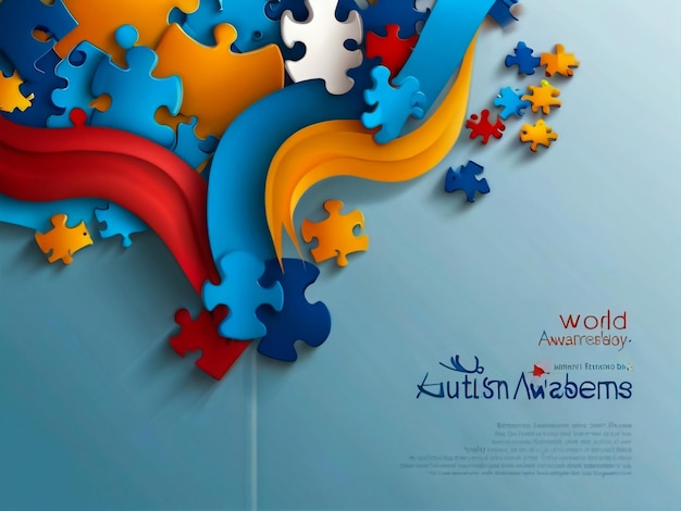 Photo illustrationbanner or poster of world autism awareness day