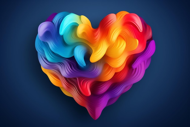 Illustrations of colored pride heart shapes