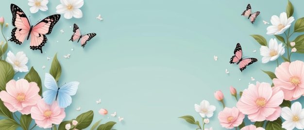 Photo illustrations featuring butterflies and floral