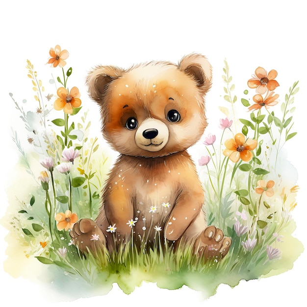 Illustrations Realistic Wallpaper Baby Brown Bear