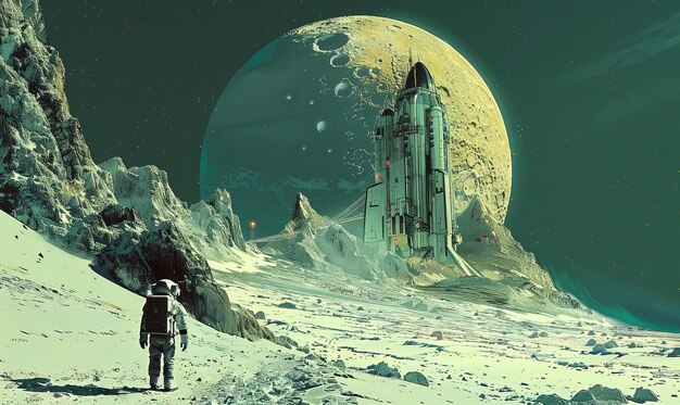 Photo illustrations of science fiction in space