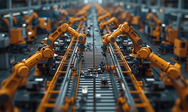 Photo illustrative robotic automation on the assembly line